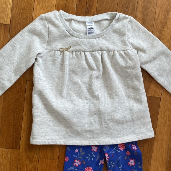 Carter’s cotton Sweatshirt and leggings., 4T - Picture 3 of 6